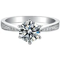 ROUGEMONT Diamantring Funkelnder Damen Solitär Moissanit Damenring mit 1,0 ct +Zertifikat, Echtschmuck