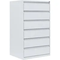Steelboxx Karteikasten Karteikartenschrank DIN A5 quer dreibahnig 6 Schubladen weiß (1 St), Komplett verschweißt und montiert - keine Montage erforderlich