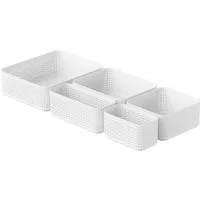 ROTHO Organizer WOP Organizer Set 5er XS bis XL für Schubladen und Schrank, Modulares Ordnungssystem für Schubladen und Kleiderschränke