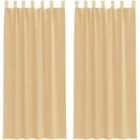 vidaXL Vorhang Voile Vorhänge mit Schlaufen 2 Stk. Sandfarbe 140x245 cm (1 St)