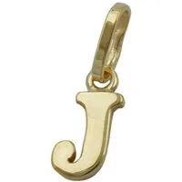unbespielt Buchstabenanhänger Anhänger Buchstabe J aus 375 Gold 8 x 4 mm, Goldschmuck für Damen und Herren