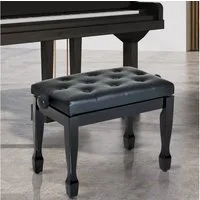 HOMCOM Klavierbank Klavier Höhenverstellbar Pianobank mit Kissen Keyboard für Piano (Hocker, 1-St., Kosmetikhocker), Massivholz Kunstleder Schwarz 64 x 35 x -55 cm45