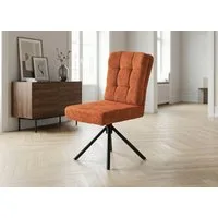 Massivart® Polsterstuhl drehbar, Esszimmerstuhl mit Wippfunktion und Taschenfederkern, »Hedia«, Chenille-Optik · Metallgestell schwarz · mit Nivellierung