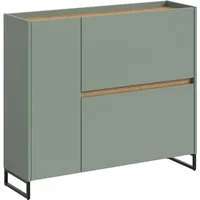 Home affaire Schuhschrank EVRID, Breite 110cm, 1 Tür, 2 Schuhwalzen, inkl. Metall-Kufenfüße (1-St., individuell mit anderen Artikel der Serie EVRID erweiterbar) Schuhkommode, Kommode, Sideboard, Garderobenschrank, Flurkommode