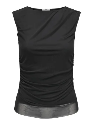 JDY - JDYELSA S/L O NECK TOP JRS DIA Black - Gr. - M