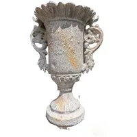 Exner GmbH Garten- & Wohnaccessoires Dekovase Vase Amphore Polyresin antik Patina weiß Barock Griffe, vintage Deko shabby chic