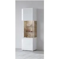 OTTO home Vitrine Toledo,Höhe 204 cm trendige Glasvitrine mit dekorative Fräsungen Standvitrine ohne Beleuchtung, viel Stauraum, hochglanz Front MDF