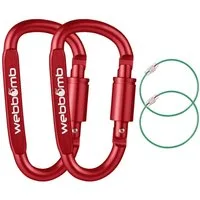 WEBBOMB Karabiner 8cm Schraubkarabiner Karabinerhaken + Schlüsselring Schlüsselanhänger, (2 St)