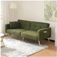 Merax Schlafsofa, mit Bettfunktion, Bettsofa, Klappsofa, Gästebett