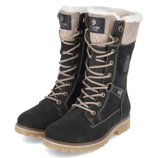 Remonte Schnürstiefel  Schwarz - Gr. 36 -  Textil