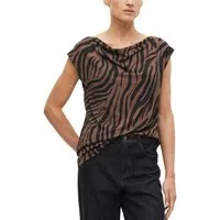 s.Oliver BLACK LABEL Kurzarmshirt Sommerbluse mit Animal-Print / aus Viskose