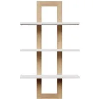 FORTE Wandregal in Schnee Eiche/ Riviera Eiche Dekor - 70x121,1x23,6cm (BxHxT)