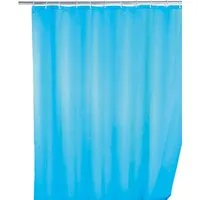 WENKO Duschvorhang Uni Light Blue Breite 180 cm, Höhe 200 cm, Polyester, waschbar