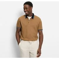 OLYMP Poloshirt Casual farbliche Kontrast-Details