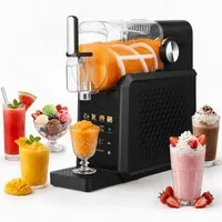 WHEELYOU Slush-Eismaschine 8-in-1 Slush Maker, Selbstreinigung, 10 Konsistenzstufen, 1,8 l, 200 W, Kompressorkühlung ohne Eiswürfel, Touch-Bedienfeld, Ca. 15–60 Min.