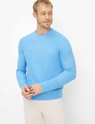 Brax Herren Strickpullover Style RICK pool, hellblau, Gr. XL