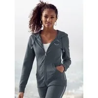H.I.S Kapuzensweatjacke mit seitlichem Piping und kleiner Markenstickerei, Loungewear