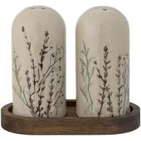 Bloomingville Salz- / Pfefferstreuer Bea, (3-tlg), Set Natur Steingut dänisches Design