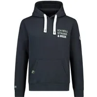 Eight2Nine Kapuzenpullover Herren Hoodie mit Mini Meerprint Sweater, Kapuzensweatshirt mit Kängurutasche, mit Kapuze