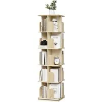 EUGAD Bücherregal, 1-tlg., Bücherschrank mit 5 Ebenen, 360° drehbar, 40x155x40 cm