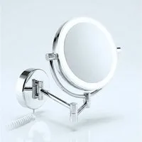 Libaro Kosmetikspiegel mit Beleuchtung MODENA LED Schminkspiegel 5-fach 10-fach Vergrößerung, LED Wandmontage, Vergrößerungsspiegel 2-seitig, 360° drehbar, dimmbar