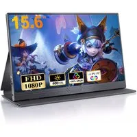 Bundviel Portable Monitor 15,6-Zoll tragbarer Monitor mit USB-C & HDMI, 1080P Portabler Monitor (40 cm/15.6 ", 1920 x 1080 px, FHD, 3 ms Reaktionszeit, 60 Hz)