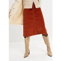 bonprix Cordrock mit Stretch, mit durchgehender Knopfleiste, mit Gürtelschlaufen