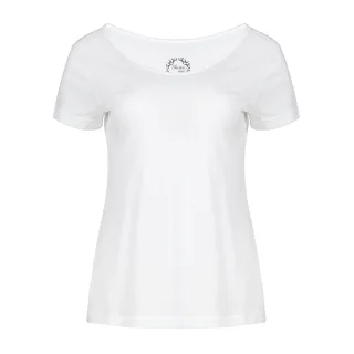 Elegantes Scoop-Ausschnitt Tencel-Baumwoll-Top