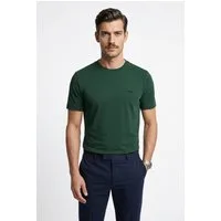 BOSS GREEN Rundhalsshirt Tee Regular Fit Stretch Jersey Cotton, Logo on Chest, Rundhals