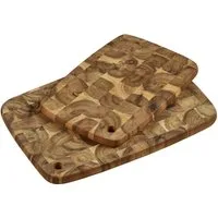 KESPER® Schneidebrett Profi-Schneidebretter-Set Holzschneidebrett, Akazien-Holz, (Kochbretter / Küchenbretter-Set, 2-St., 1 Kochbrett (40 x 28 x 2 cm) + 1 Schneidbrett (32 x 22 x 2 cm), besonders dick und messerschonend