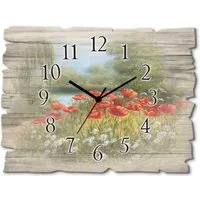 Artland Wanduhr Mohnwiese (wahlweise mit Quarz- oder Funkuhrwerk, lautlos ohne Tickgeräusche)