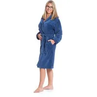 ZOLLNER Kinderbademantel, 100% Polyester, waschbar bis 95°C, Kapuze, kuschelig weich, Gürtel, 100% Polyester