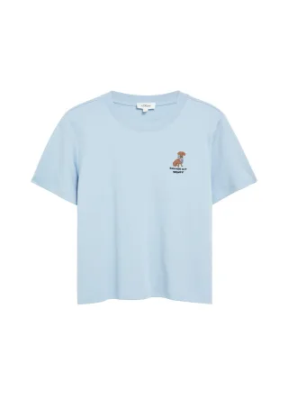 s.Oliver Red Label - T-Shirt mit Print blau - Gr. - 36