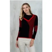 Passioni Strickpullover im Fischgräten- und Sternmuster