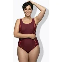 Ulla Popken Badeanzug Badeanzug Zierpaspeln ohne Softcups Rundhals