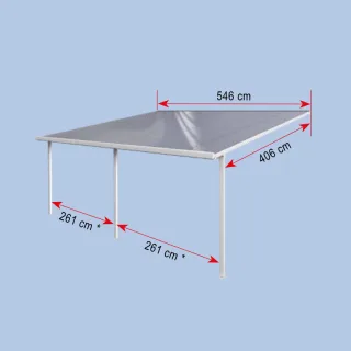 Terrassendachbausatz | Breite 5,46 m | Länge 4,06 m