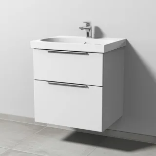 Sanipa 3way Waschtischunterbau zu Geberit Acanto Waschtisch mit 2 Auszügen, Weiß-Soft UM41543