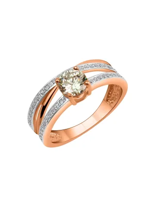 Zeeme Silber Ring 925/- Sterling Silber Rosevergoldet Zirkonia