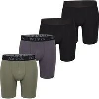 Phil & Co. Langer Boxer Long Boxer Briefs - langes Bein - Jersey - ohne störendes Etikett (4-St) Retroshorts Boxershorts Multipack Mehrpack Baumwolle Herren 4-Pack