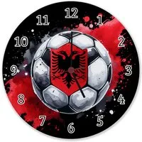 speecheese Wanduhr Fußball Albanien Wanduhr aus Alu