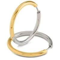 Boccia Paar Creolen 05073-04, für Damen Titan Zweifarbig 32 mm