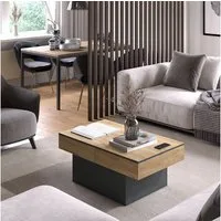Vicco Couchtisch Boto, Anthrazit/Goldkraft Eiche, 95 x 58 cm Ausziehbar (1-St)