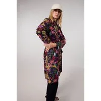 Himalaya Clothing Midikleid Kleid Damen mit lebendigem Blumenprint - Blusenkleid aus edler Viskose Leichtes fließendes Midikleid mit hohem Komfort