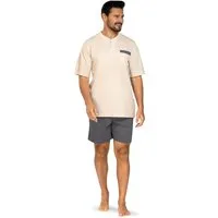 Comte Shorty Lunar Lounge (Set, 2 tlg., 2-teilig) Herren Pyjama kurz Shorty Kurzarm Baumwolle geknöpft große Größen