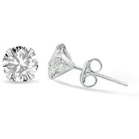 Karisma Paar Ohrstecker 1 Paar Damen Ohrstecker 925 Sterling Silber Zirkonia Stein Diamant, Ohrringe Stecker Weiss - 6mm