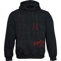 Baddery Kapuzenpullover Wikinger Hoodie: "Odin Runen" - Wikinger Vikings Pulli, hochwertiger Siebdruck, auch Übergrößen