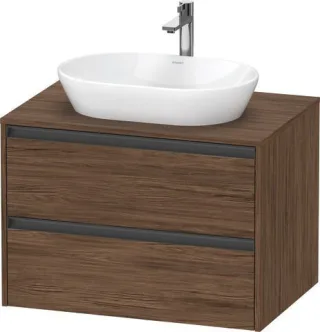 Duravit Ketho.2 Konsolenwaschtischunterbau wandhängend Nussbaum dunkel Matt 800x550x568 mm - K248950 K24895021210000
