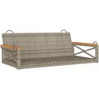 vidaXL Gartenbank Hängebank Grau 109x62x40 cm Poly Rattan (1-St)