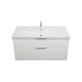 Burgbad Keramik Waschtisch-Set Eqio Weiß Hochglanz/Alpinweiss, SEYQ123F2009C0001 SEYQ123F2009C0001