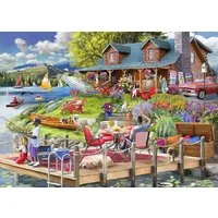 Bluebird Puzzle Puzzle Lake View Cabin Mountain Time, Puzzleteile